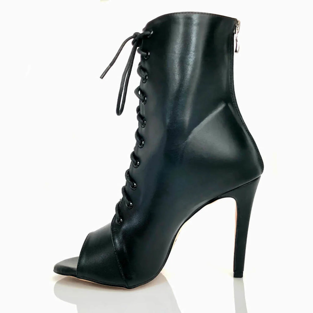 Sexy High Heel Boots für Damen - Elegante Stiefeletten mit Schnürung und Stilettoabsatz für Partys