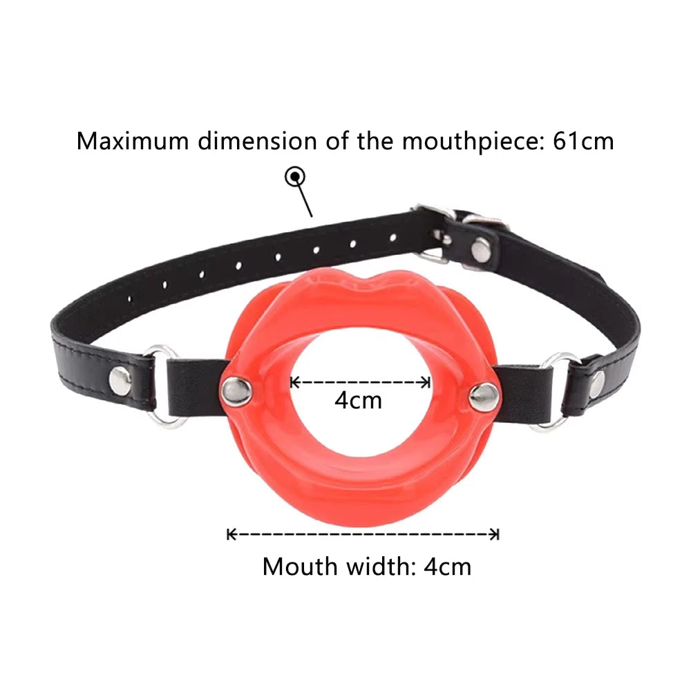 Set de 4 Mordazas con Bola de Silicona Abierta – Gag Ball BDSM Ajustable para Juegos Eróticos y Bondage