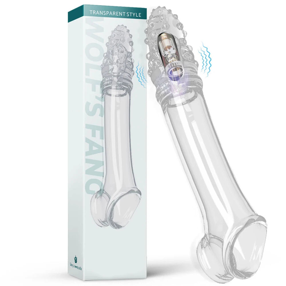 Wiederaufladbarer Penisverlängerer mit Vibrationsfunktion und Verzögerungseffekt