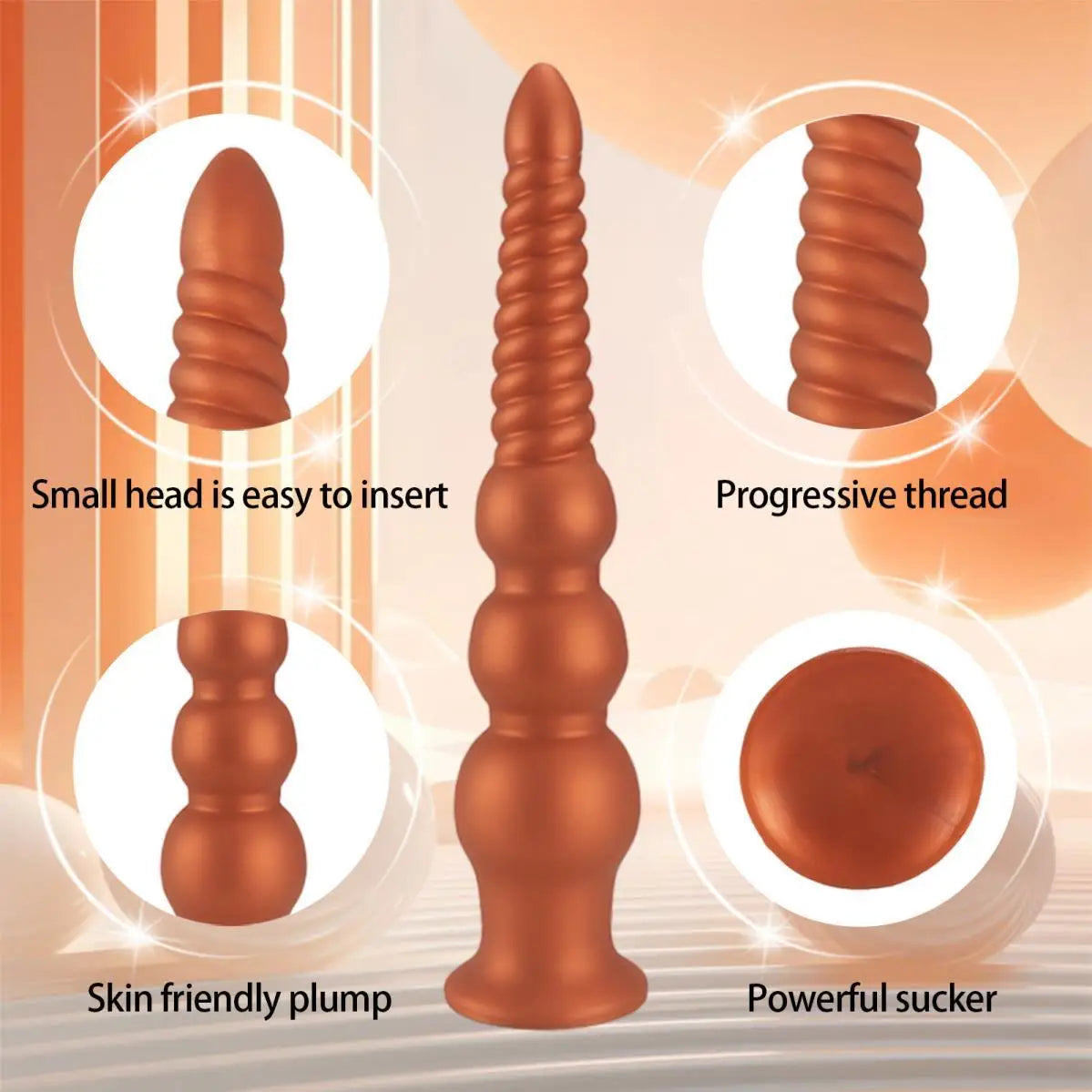 Set de Cuentas Anales Grandes y Dilatadores Anal – Plug Anal Progresivo con Consolador para Placer Avanzado