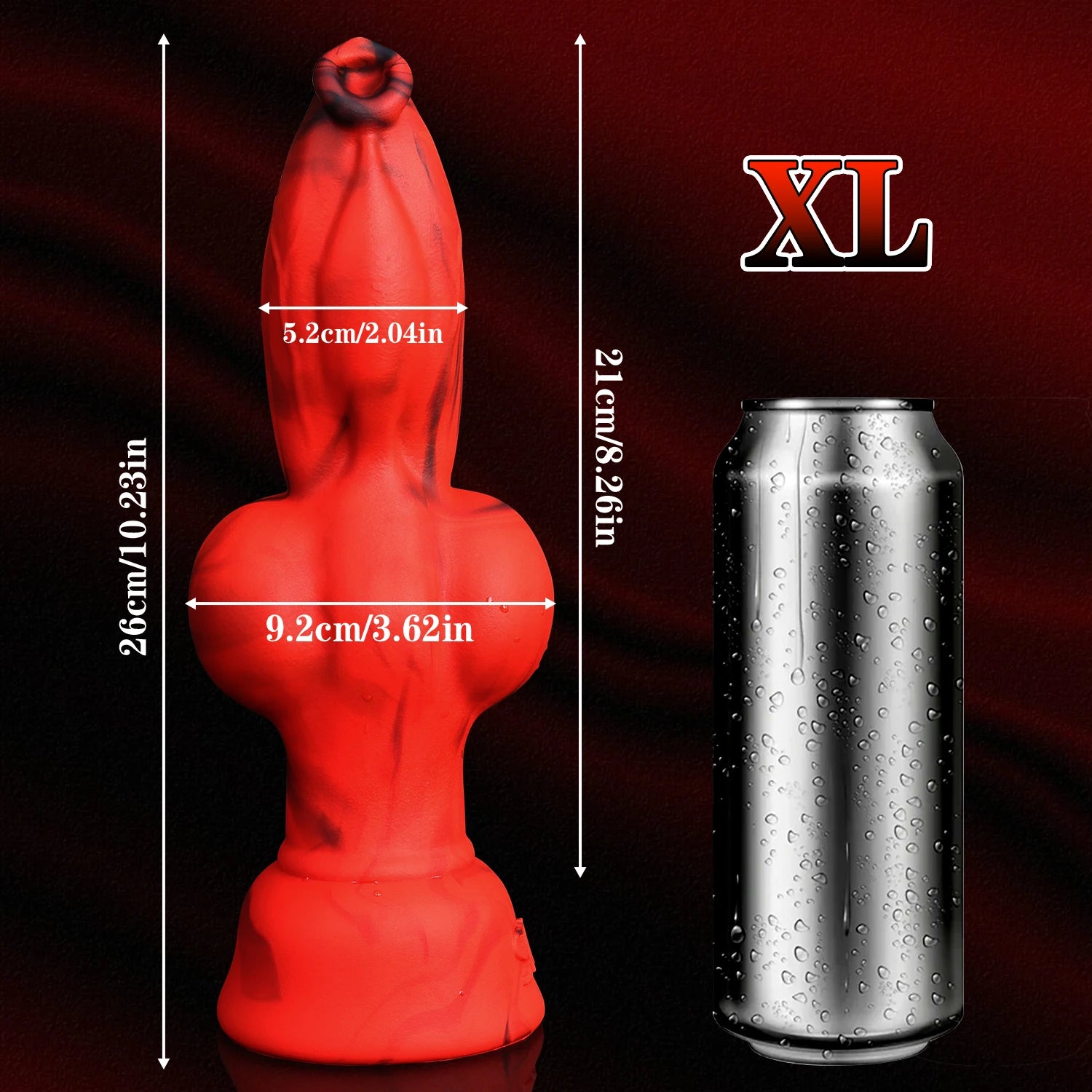 Realistischer Dildo im Hunde-Stil mit großem Knoten – Anal-Dildo aus Silikon für Prostata- und extremen Genuss