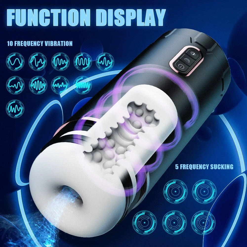 Automatischer Masturbator Männlich Saugend Silikon Realistische Vagina Vibrator Oralsex Muschi Masturbationsbecher Sexspielzeug Für Männer 18 +