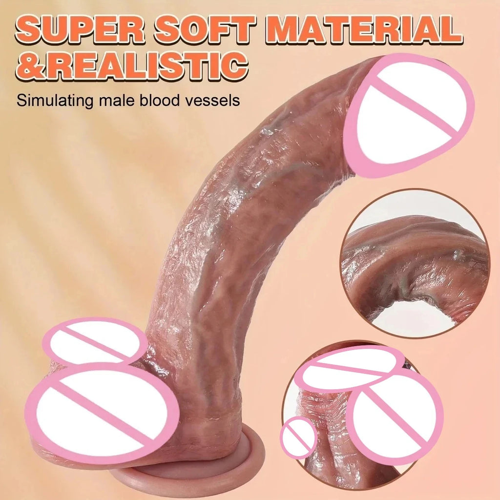 Superrealistischer Dildo Wasserdichter Silikonpenis Erwachsenes Sexspielzeug Anal-Vagina-Masturbator Dildo mit Saugnapf Cock Gode Massager