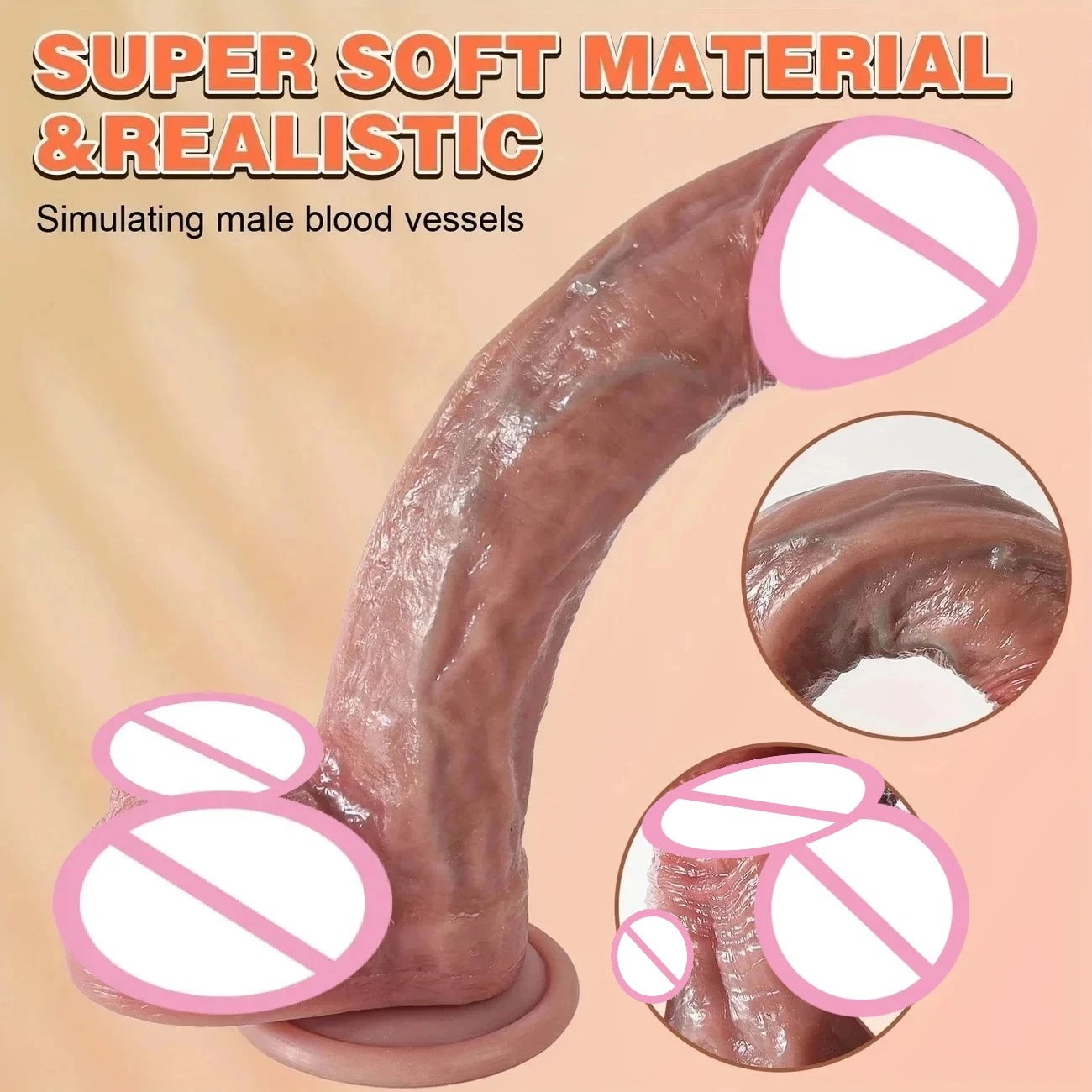 Superrealistischer Dildo Wasserdichter Silikonpenis Erwachsenes Sexspielzeug Anal-Vagina-Masturbator Dildo mit Saugnapf Cock Gode Massager