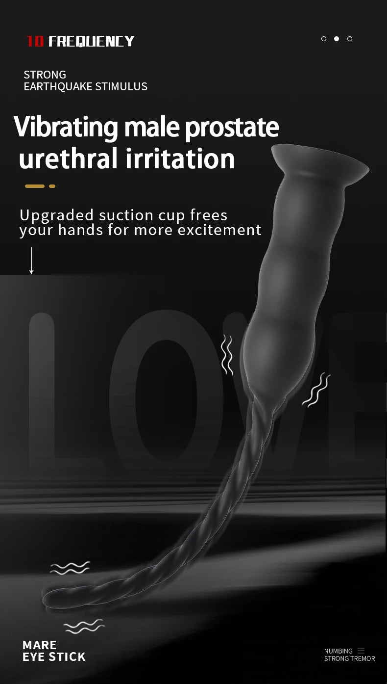 Männlicher Harnröhrenvibrator mit 10 Vibrationsmodi
