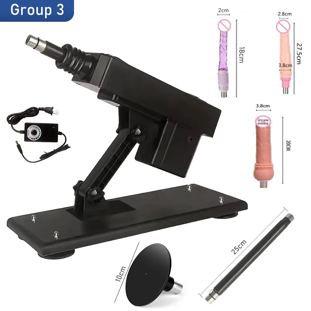 FREDORCH Sexmaschine Teleskopisch mit Dildo – Automatische Masturbationshilfe für Paare