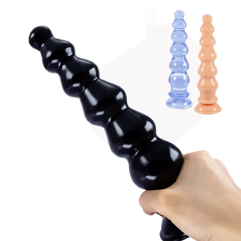 Set de Plugs Anal Gigantes con Cuentas - Anal Beads de PVC para Placer Anal Extremo y Estimulación Prostática