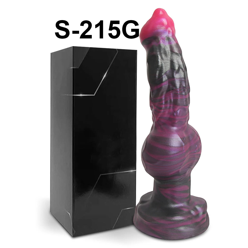 Plug Anal Gigante Morado Estilo Animal con Nudo - Dildo Knot de Silicona para Placer Anal Extremo