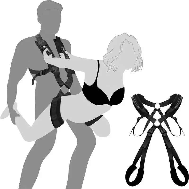 Sexschaukel für Paare mit verstellbaren Bondage-Gurten – Professionelle erotische Hängematte für grenzenlose Spiele
