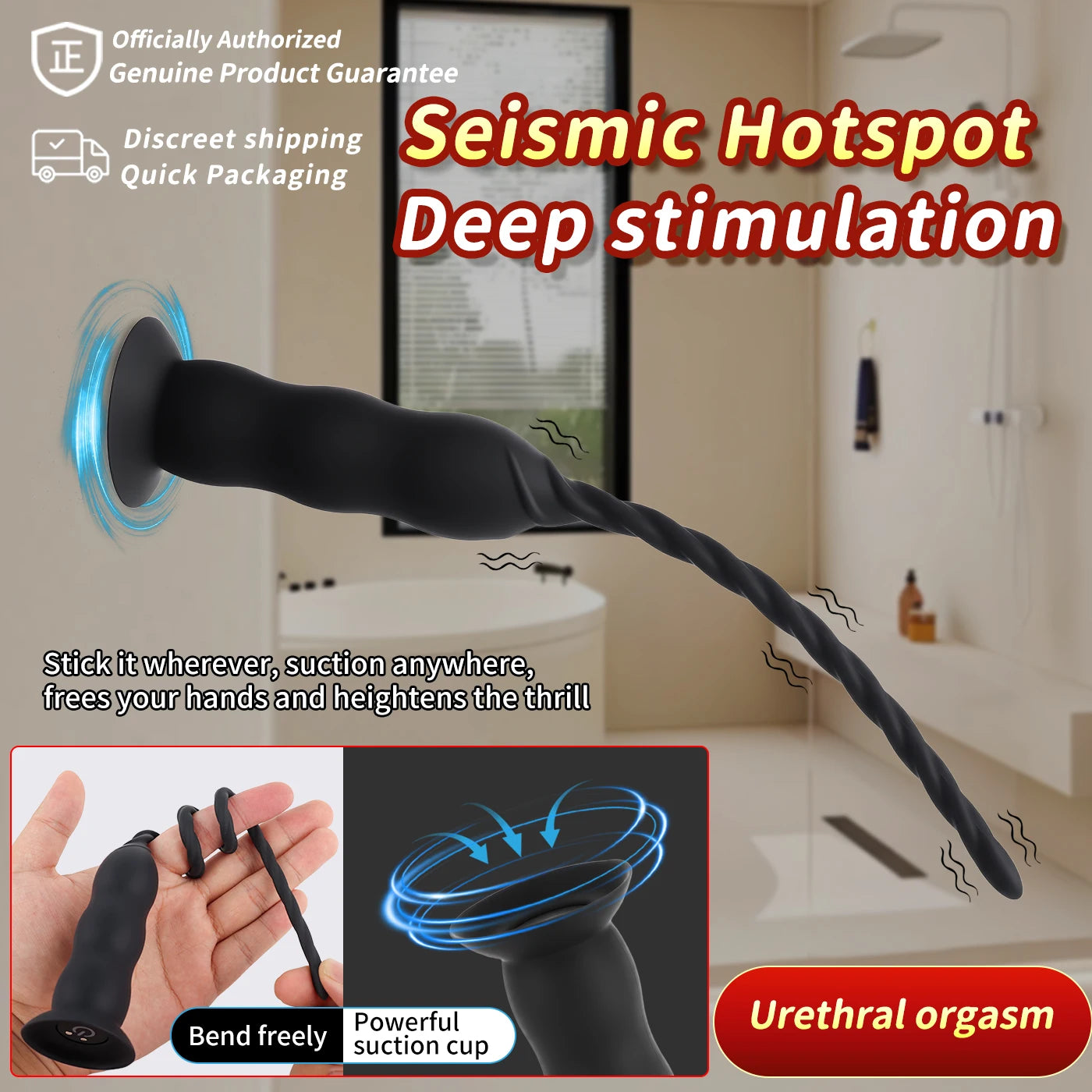Männlicher Harnröhrenvibrator mit 10 Vibrationsmodi