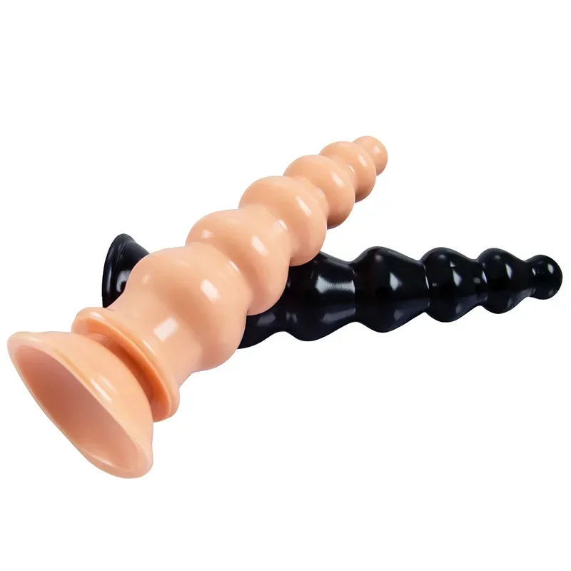 Set de Plugs Anal Gigantes con Cuentas - Anal Beads de PVC para Placer Anal Extremo y Estimulación Prostática