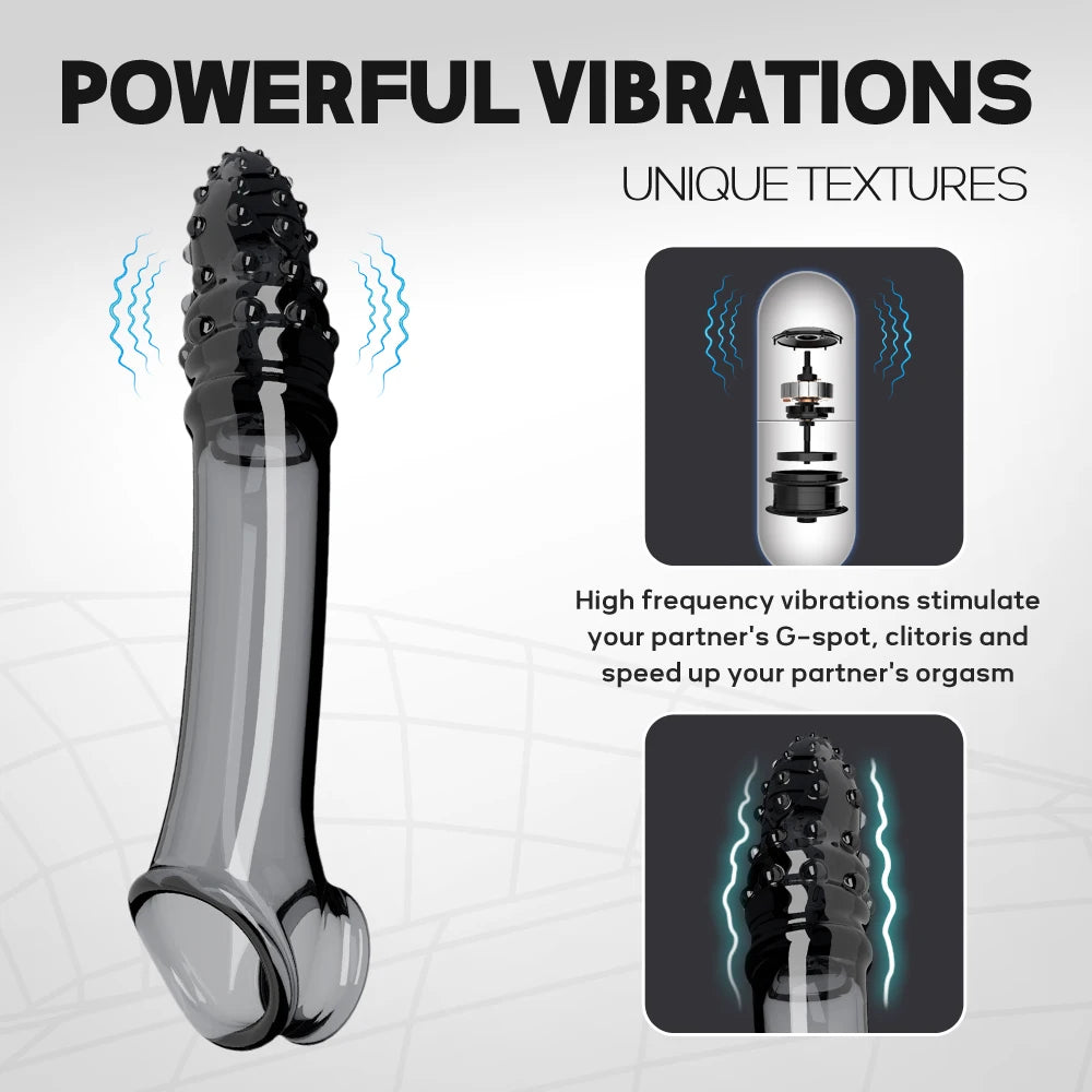 Wiederaufladbarer Penisverlängerer mit Vibrationsfunktion und Verzögerungseffekt