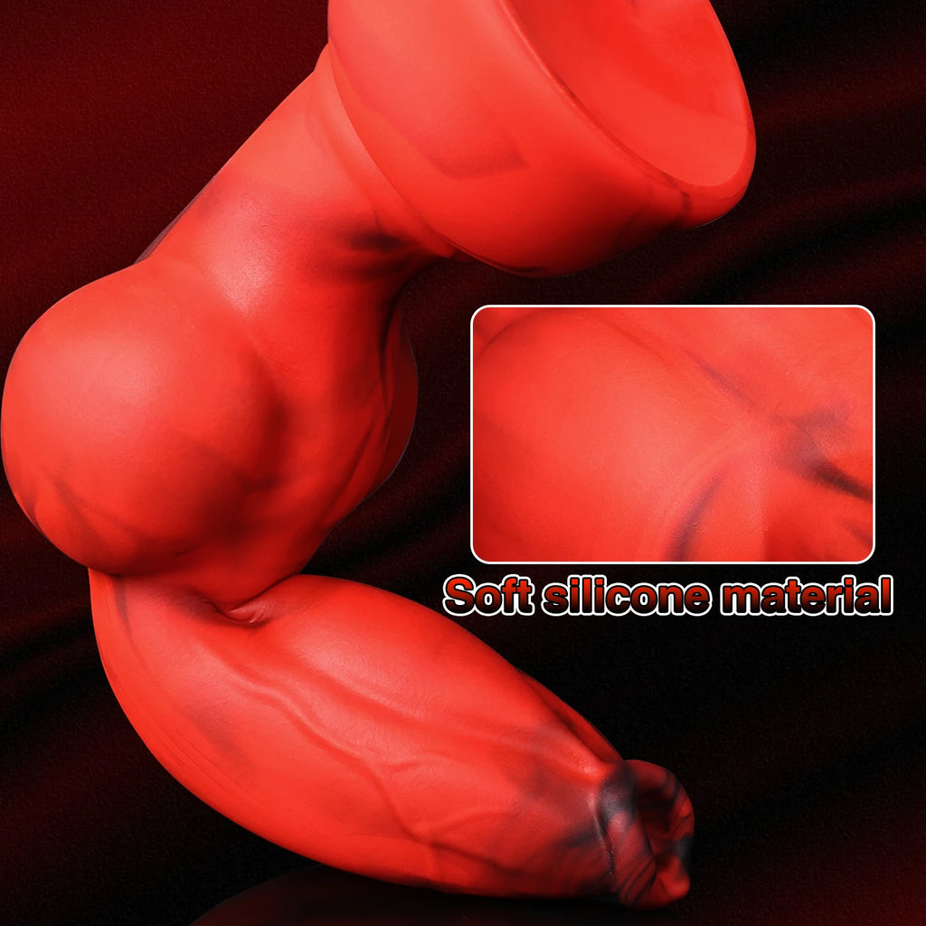 Realistischer Dildo im Hunde-Stil mit großem Knoten – Anal-Dildo aus Silikon für Prostata- und extremen Genuss