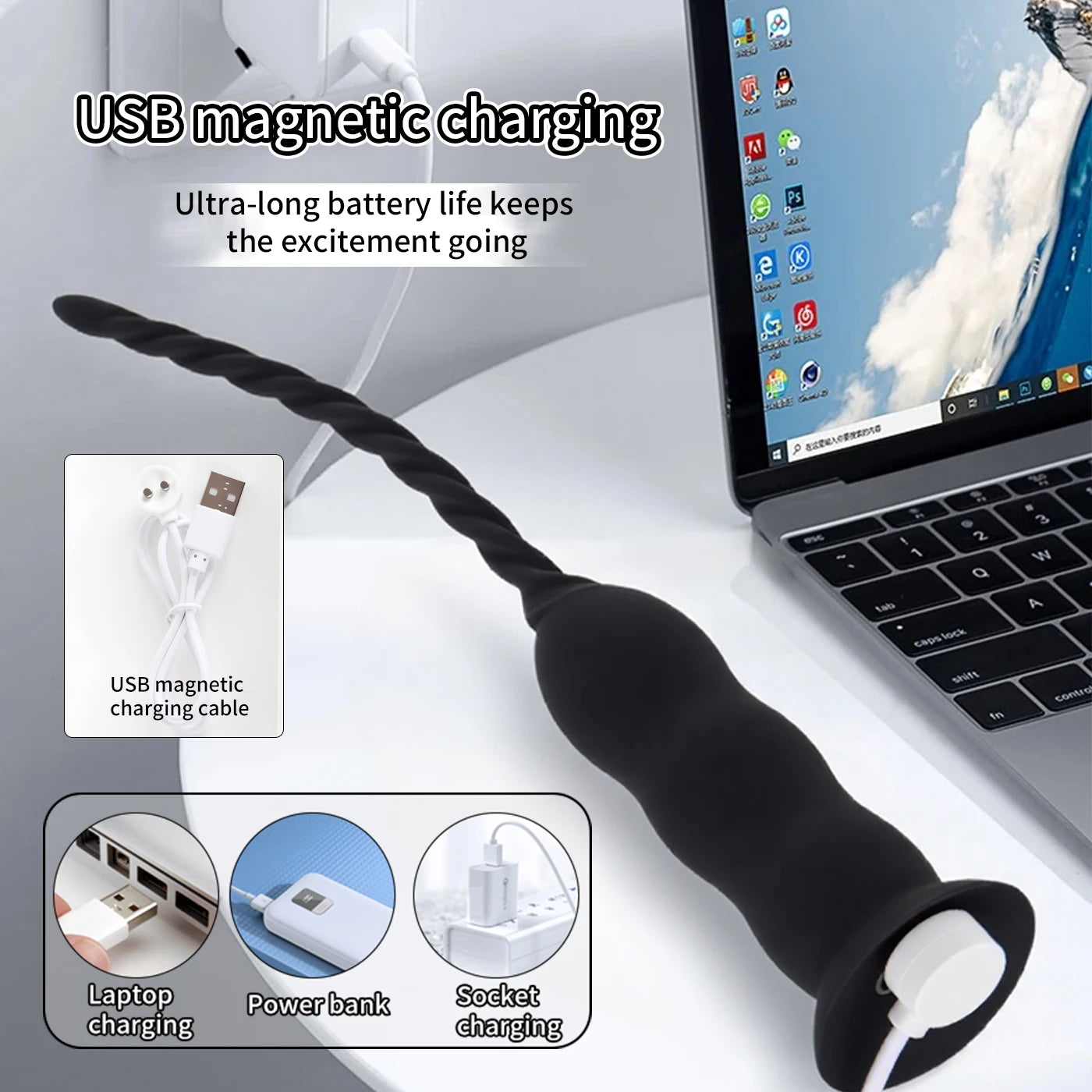 Männlicher Harnröhrenvibrator mit 10 Vibrationsmodi