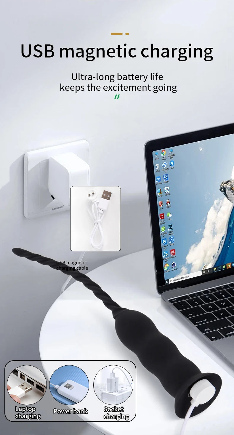 Männlicher Harnröhrenvibrator mit 10 Vibrationsmodi