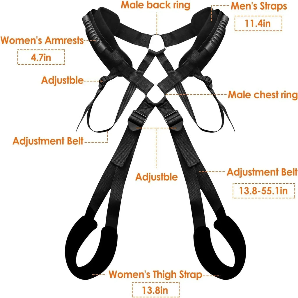 Sexschaukel für Paare mit verstellbaren Bondage-Gurten – Professionelle erotische Hängematte für grenzenlose Spiele