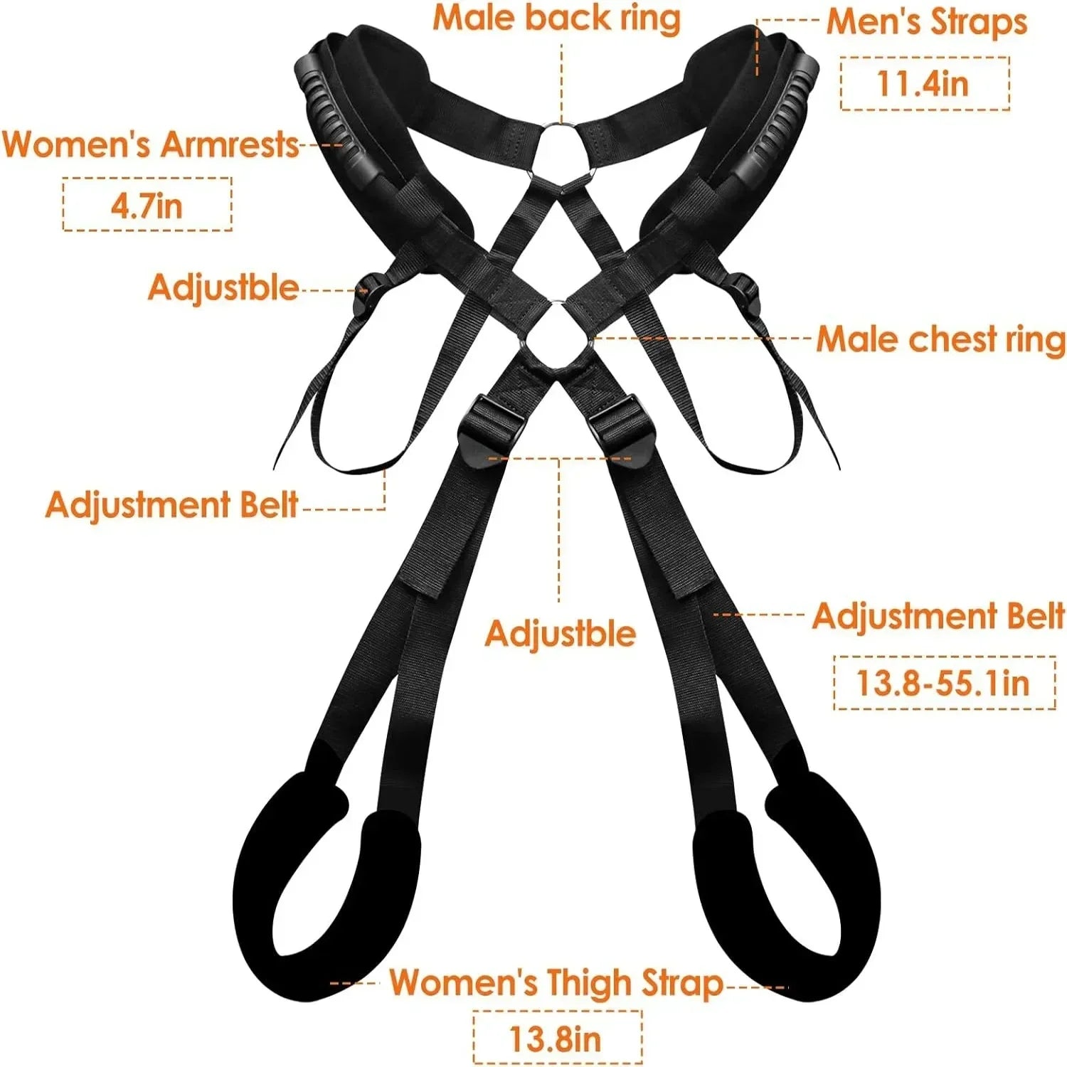 Sexschaukel für Paare mit verstellbaren Bondage-Gurten – Professionelle erotische Hängematte für grenzenlose Spiele