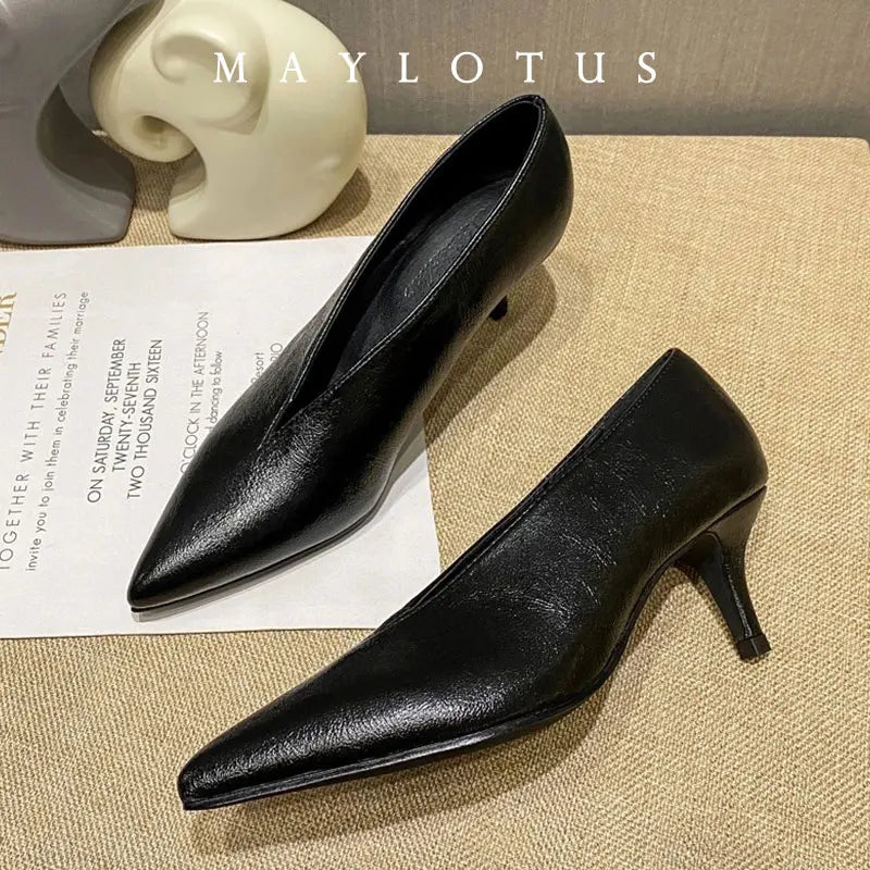 Sandalias de Lujo con Tacón Chunky 5.5cm - Zapatos de Vestir Sexys y Elegantes para Mujeres, Punta Fina