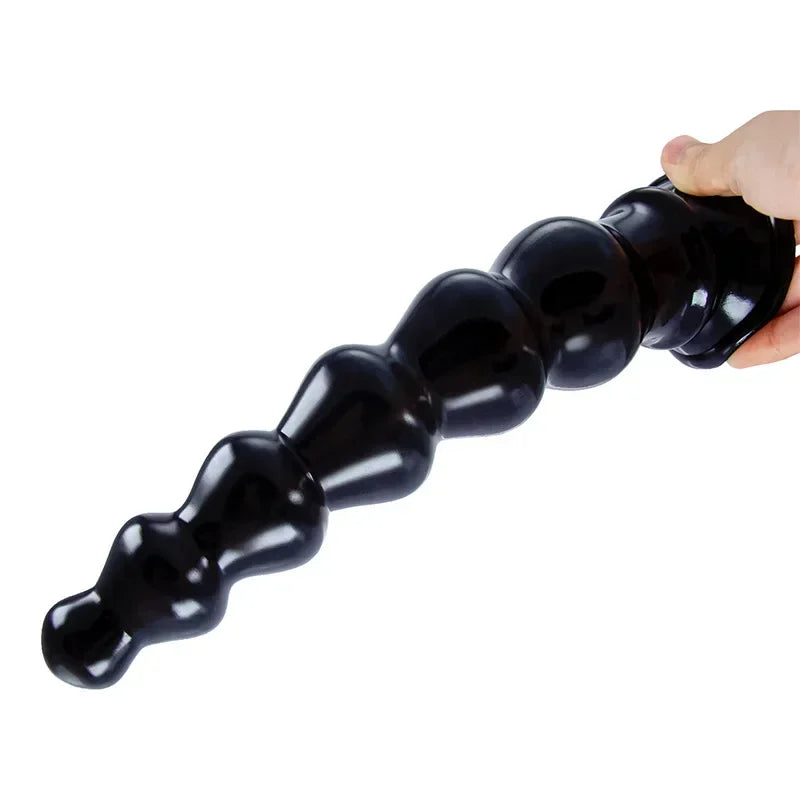 Set de Plugs Anal Gigantes con Cuentas - Anal Beads de PVC para Placer Anal Extremo y Estimulación Prostática