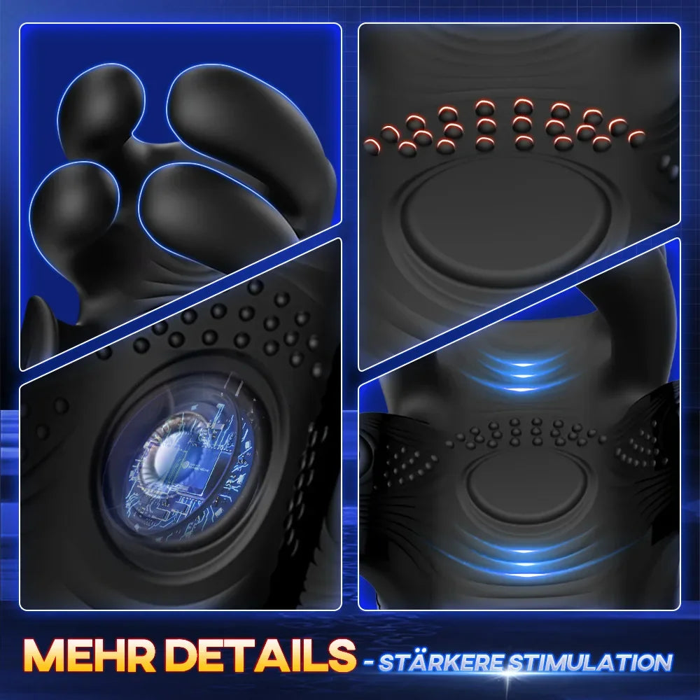 Männlicher Penisstimulator mit 9 Vibrations-, Rotations- und Saugmodi – Automatisches Massagegerät für intensives Vergnügen