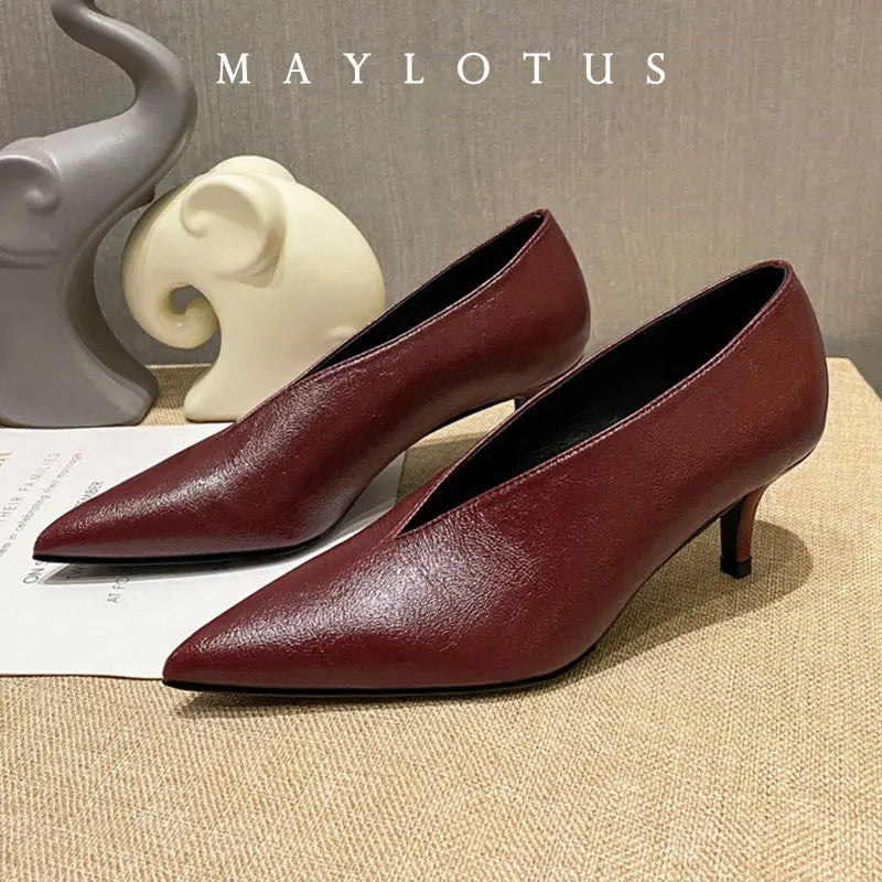 Luxus Sandalen mit 5,5 cm Blockabsatz – Sexy und elegante Pumps für Damen, Spitz zulaufend