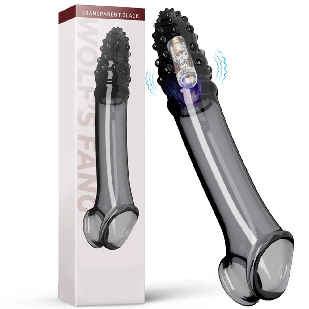Wiederaufladbarer Penisverlängerer mit Vibrationsfunktion und Verzögerungseffekt