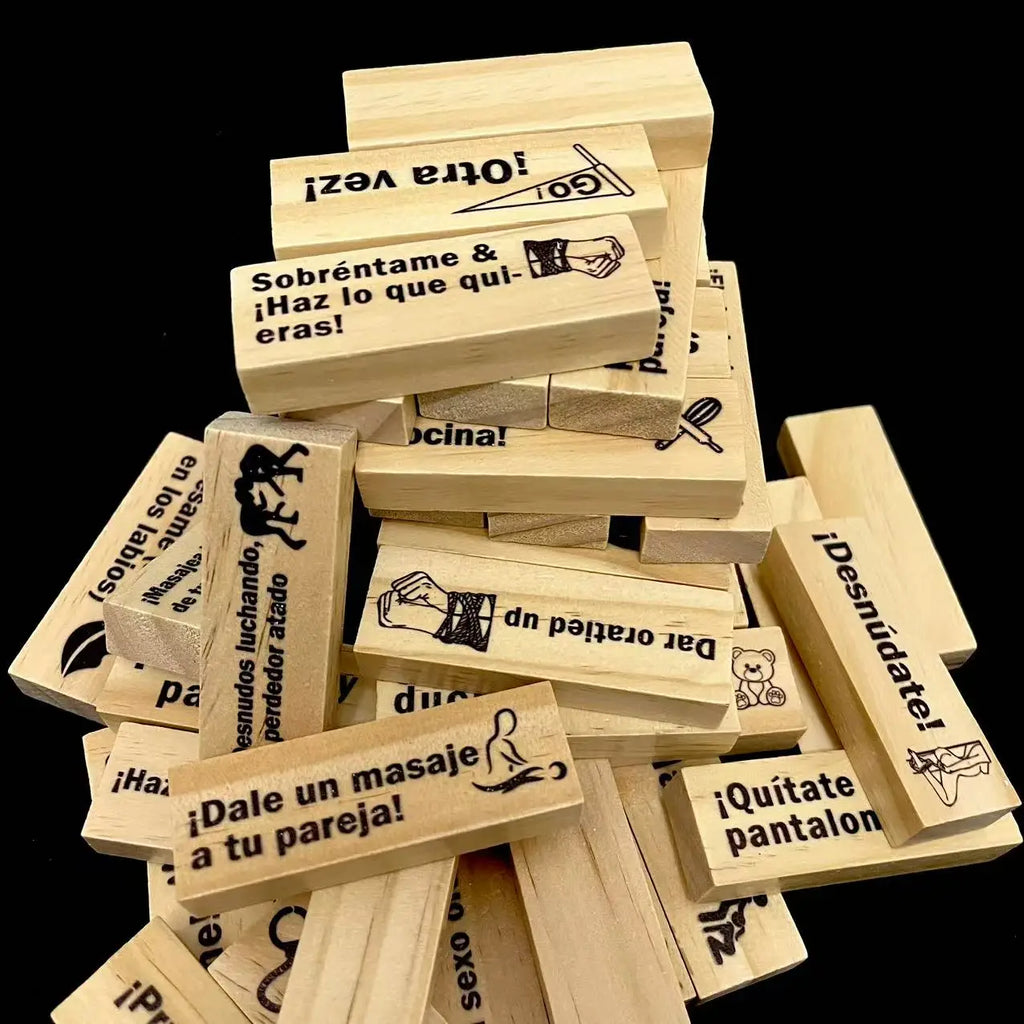 48Pcs Board Games Sexy Tоy Couples Sexy Equipment Block Passion Tower Date Night Adult Party Game For Spanish SM Product