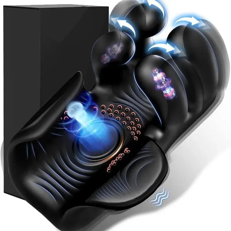 Männlicher Penisstimulator mit 9 Vibrations-, Rotations- und Saugmodi – Automatisches Massagegerät für intensives Vergnügen