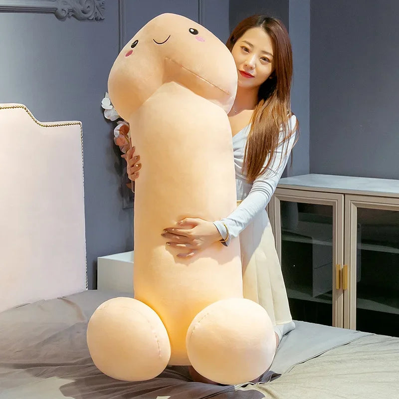 Peluche Divertido de Pene Gigante Suave - Cojín Realista Stuffed Plush para Regalos Picantes y Decoración