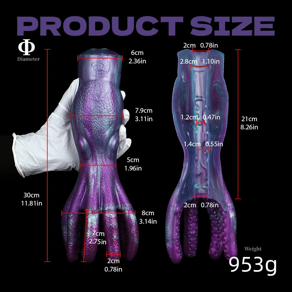 Männer-Masturbator Oktopus Fantasie mit Tentakeln – Silikon-Stroker mit Saugkanal und Stimulation