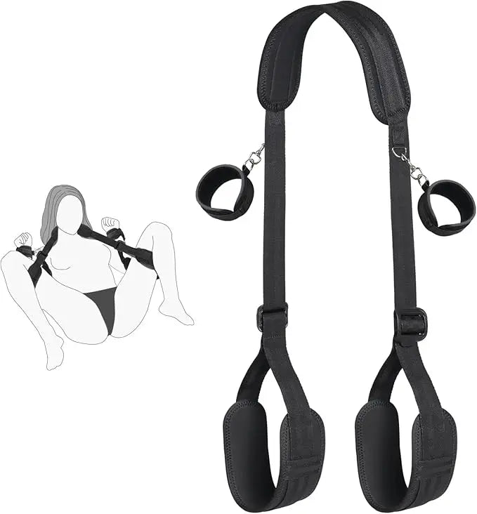 Kit BDSM de Sujeción para Cama - Arnés y Esposas Ajustables para Bondage Erótico en Pareja