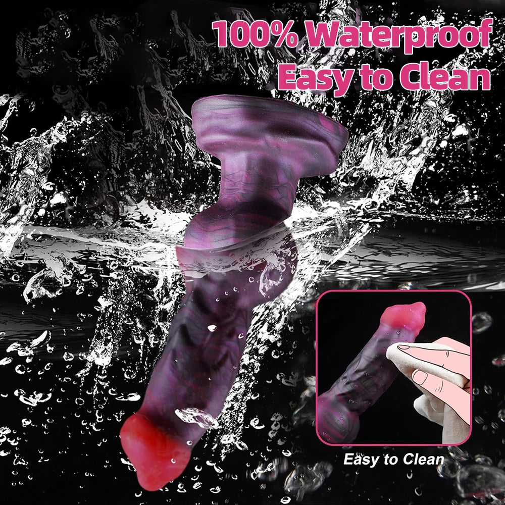 Plug Anal Gigante Morado Estilo Animal con Nudo - Dildo Knot de Silicona para Placer Anal Extremo