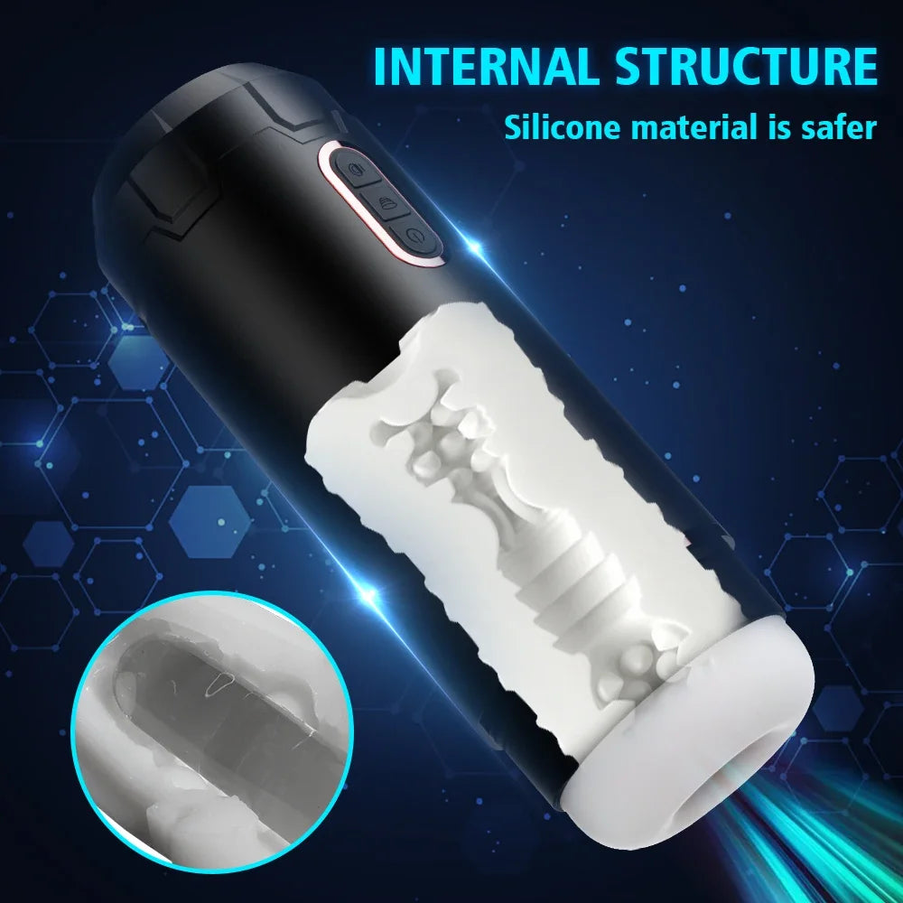 Automatischer Masturbator Männlich Saugend Silikon Realistische Vagina Vibrator Oralsex Muschi Masturbationsbecher Sexspielzeug Für Männer 18 +