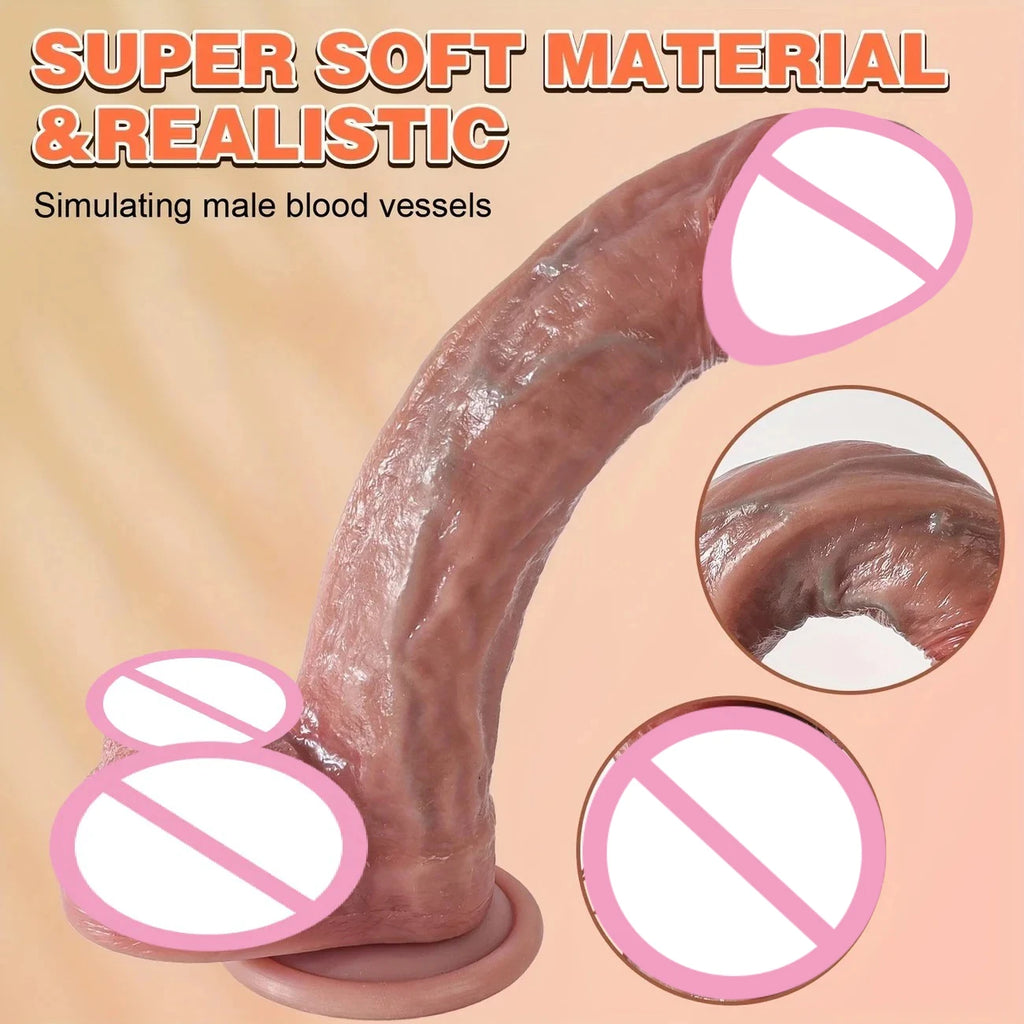 Superrealistischer Dildo Wasserdichter Silikonpenis Erwachsenes Sexspielzeug Anal-Vagina-Masturbator Dildo mit Saugnapf Cock Gode Massager
