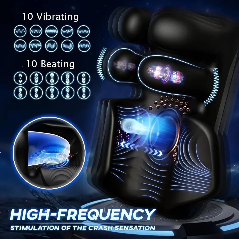 Männlicher Penisstimulator mit 9 Vibrations-, Rotations- und Saugmodi – Automatisches Massagegerät für intensives Vergnügen
