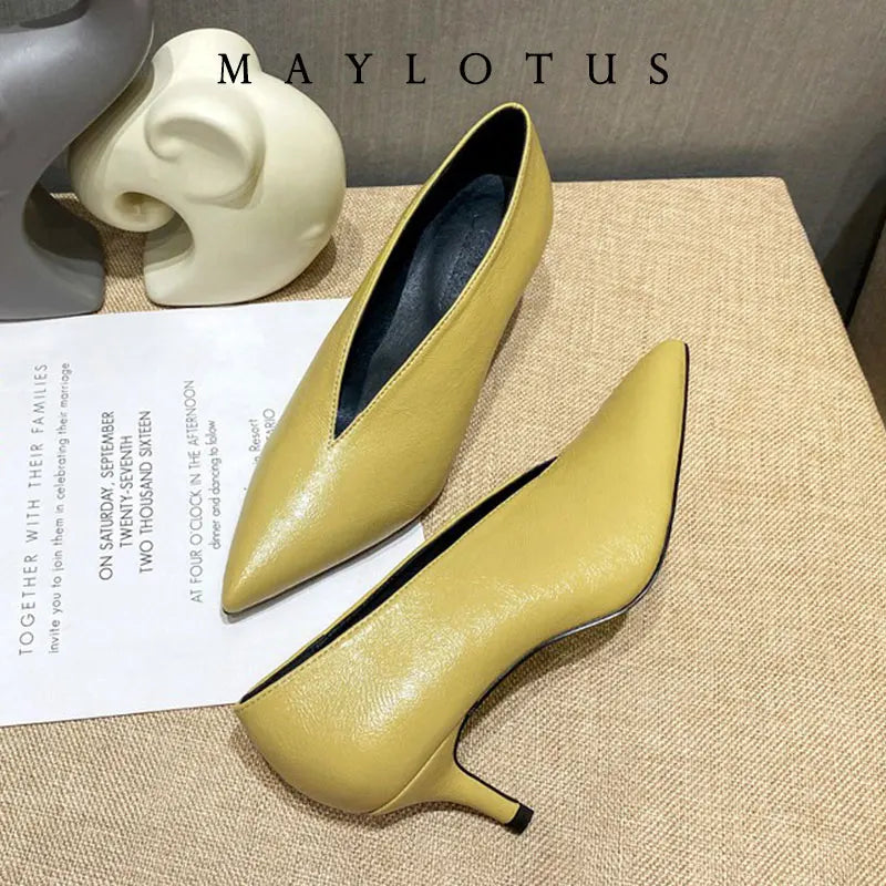 Sandalias de Lujo con Tacón Chunky 5.5cm - Zapatos de Vestir Sexys y Elegantes para Mujeres, Punta Fina