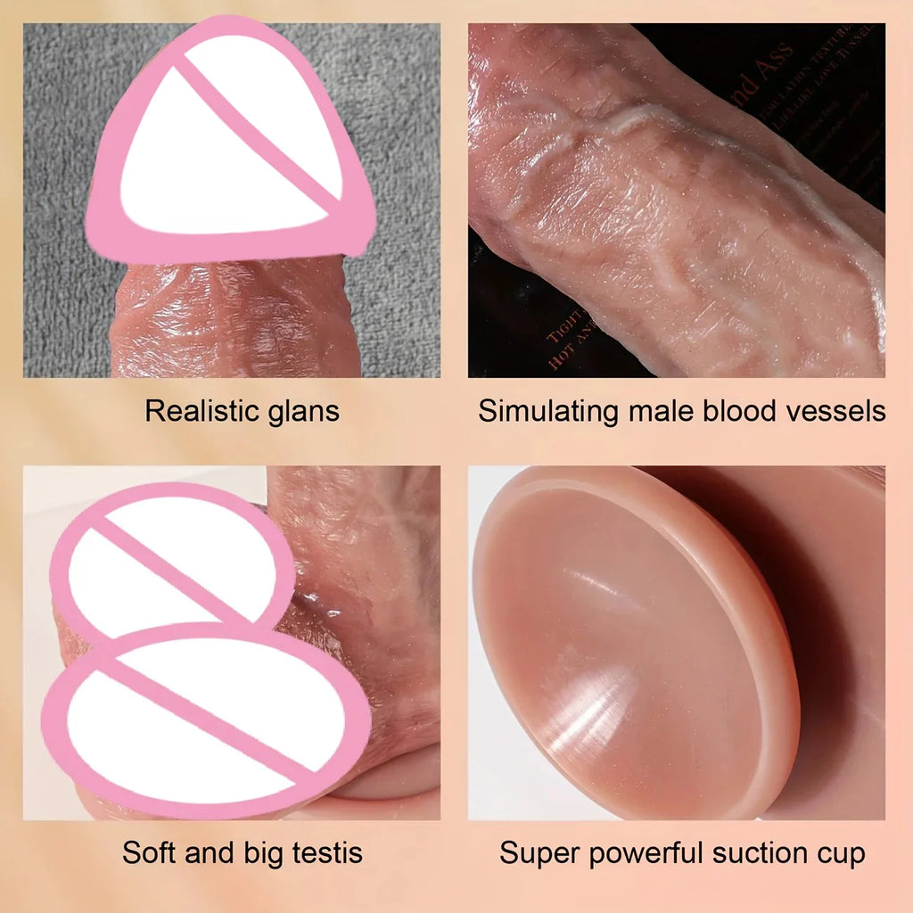 Superrealistischer Dildo Wasserdichter Silikonpenis Erwachsenes Sexspielzeug Anal-Vagina-Masturbator Dildo mit Saugnapf Cock Gode Massager