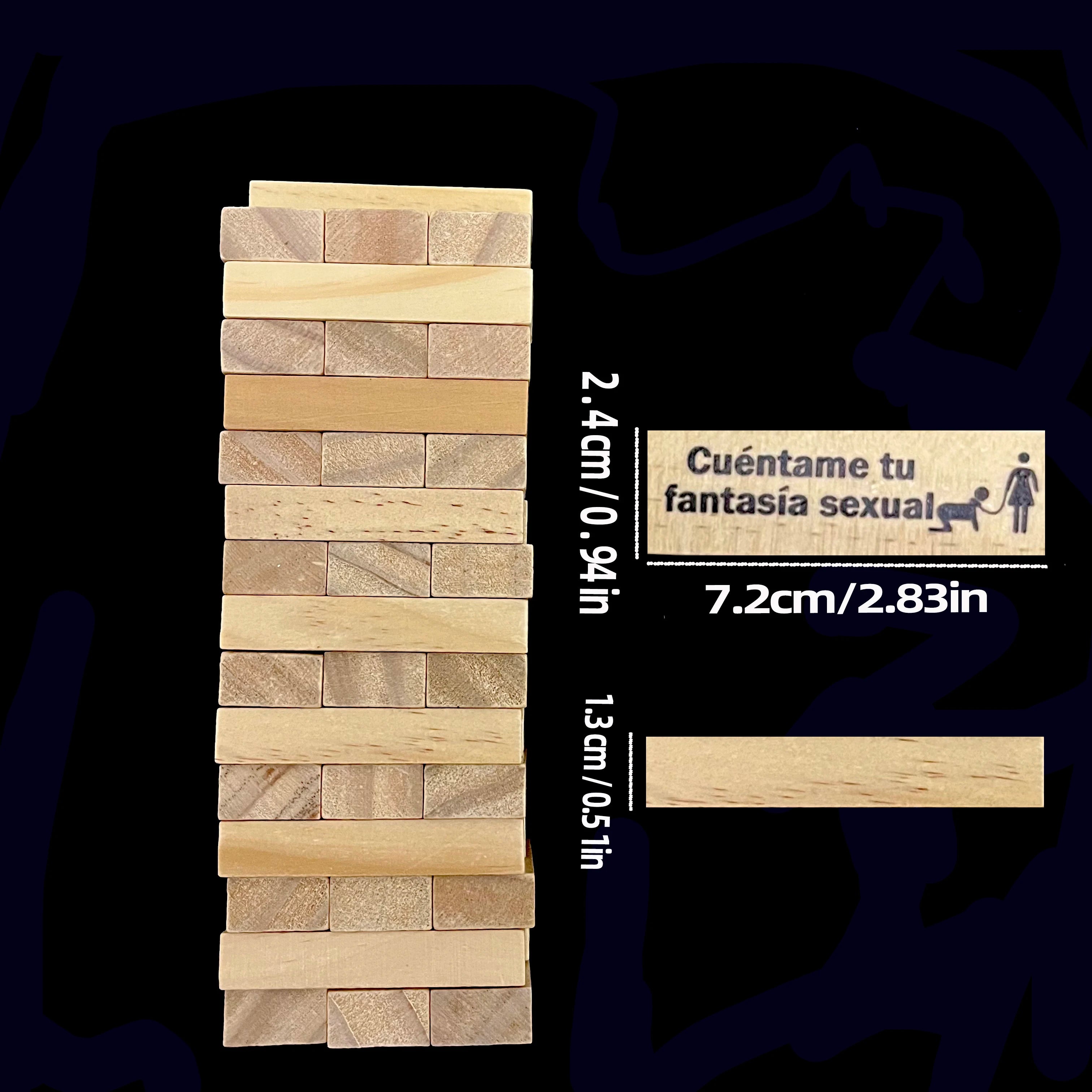 48Pcs Board Games Sexy Tоy Couples Sexy Equipment Block Passion Tower Date Night Adult Party Game For Spanish SM Product