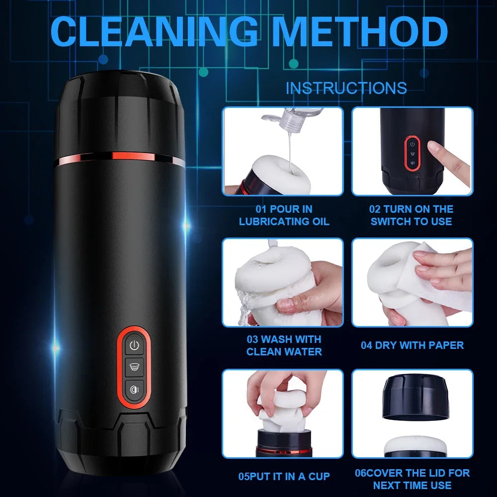 Automatischer Masturbator Männlich Saugend Silikon Realistische Vagina Vibrator Oralsex Muschi Masturbationsbecher Sexspielzeug Für Männer 18 +