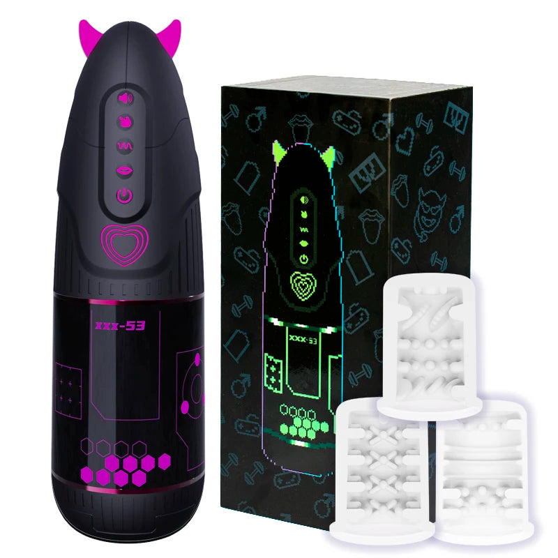 Männlicher Penisstimulator mit 9 Vibrations-, Rotations- und Saugmodi – Automatisches Massagegerät für intensive Lust