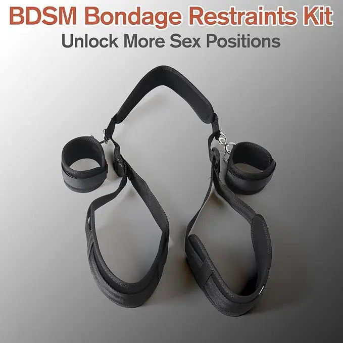 Kit BDSM de Sujeción para Cama - Arnés y Esposas Ajustables para Bondage Erótico en Pareja