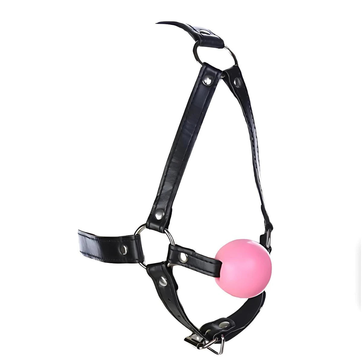 Ledergurt mit rotem Ballknebel – BDSM-Spielzeug für Paare und Dominanzspiele