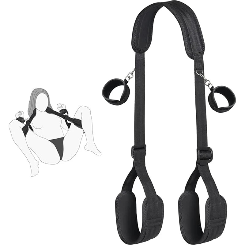 Kit BDSM de Sujeción para Cama - Arnés y Esposas Ajustables para Bondage Erótico en Pareja
