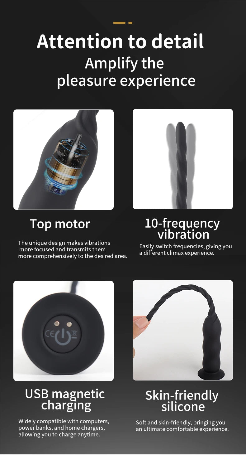 Männlicher Harnröhrenvibrator mit 10 Vibrationsmodi