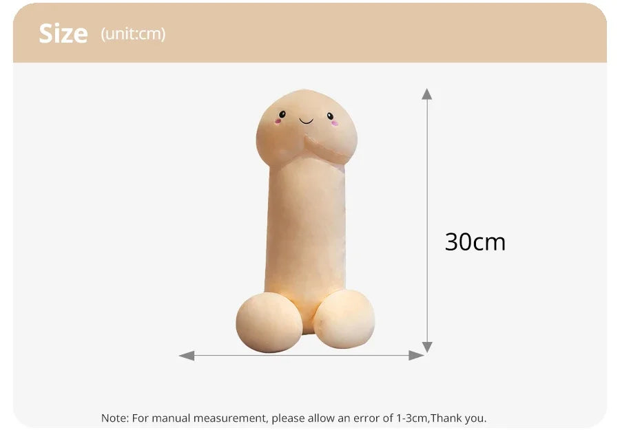 Peluche Divertido de Pene Gigante Suave - Cojín Realista Stuffed Plush para Regalos Picantes y Decoración